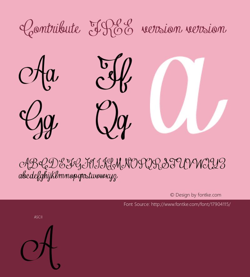 Contribute_FREE-version version Version 1.00 February 18, 20 Font Sample