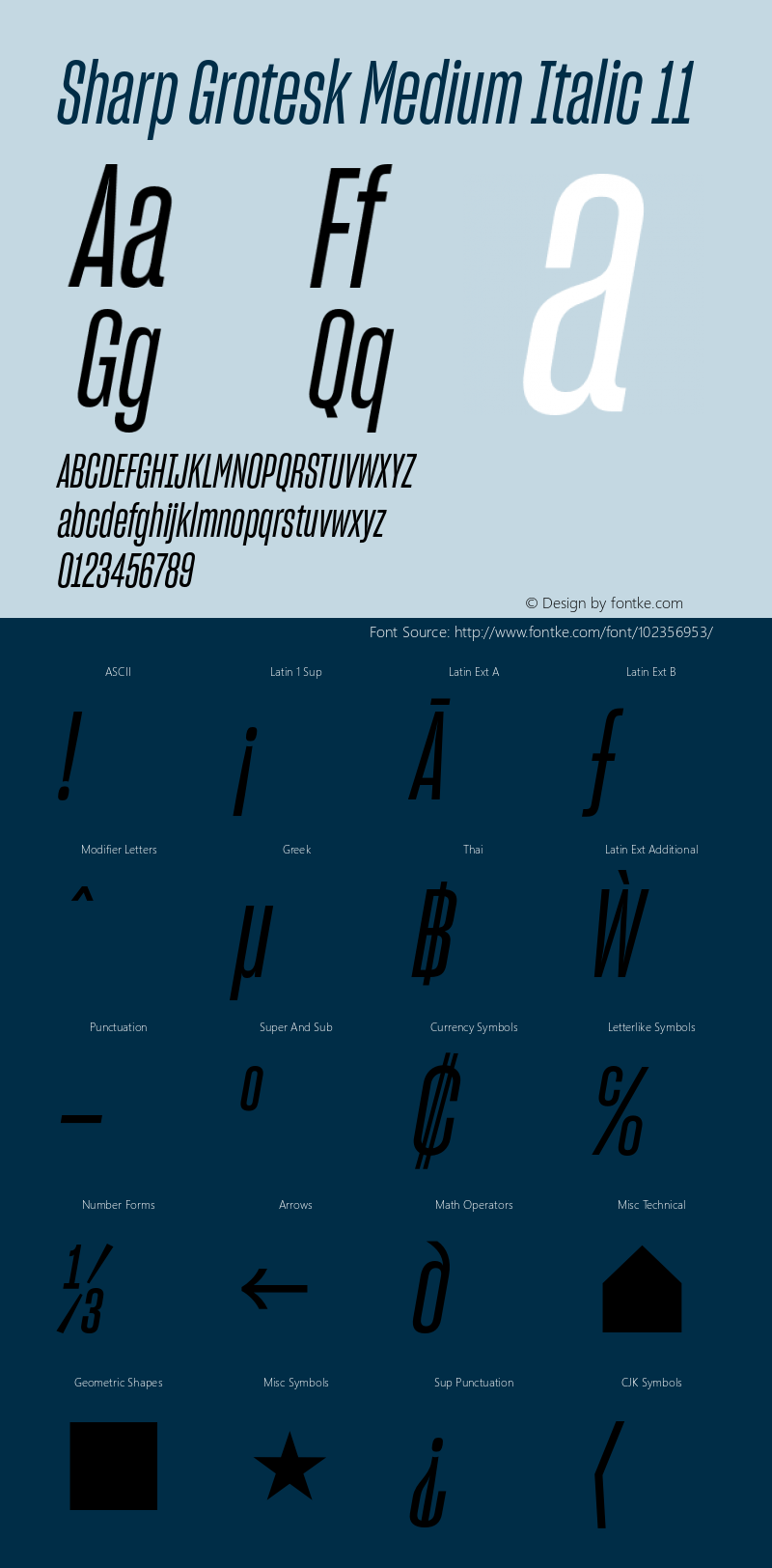 Sharp Grotesk Medium Italic 11 Version 1.003 Font Sample