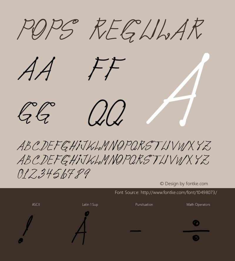 pops Regular Version 1.000 Font Sample