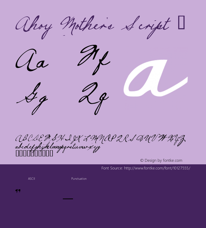 Ahoy Mother's Script 1 1 Font Sample