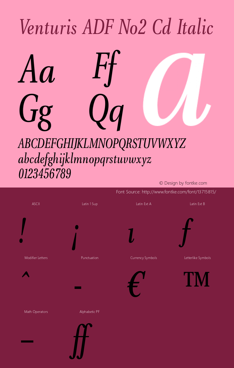 Venturis ADF No2 Cd Italic 1.005;FFEdit Font Sample