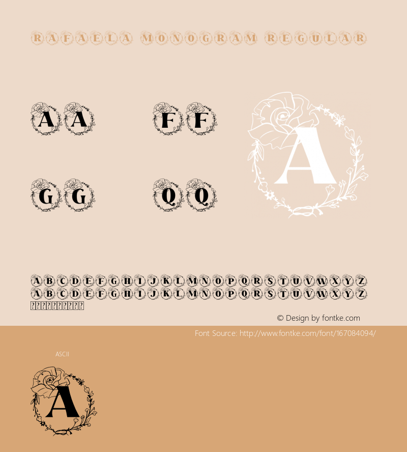 Rafaela Monogram Version 1.00;May 27, 2021;FontCreator 13.0.0.2683 64-bit Font Sample