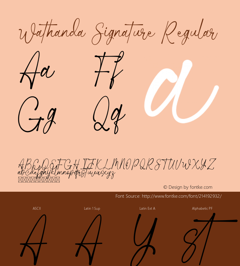 Wathanda Signature Version 1.025;Fontself Maker 3.5.7图片样张