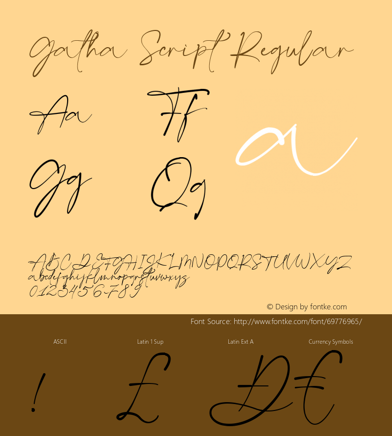 Gatha Script Version 1.000 Font Sample
