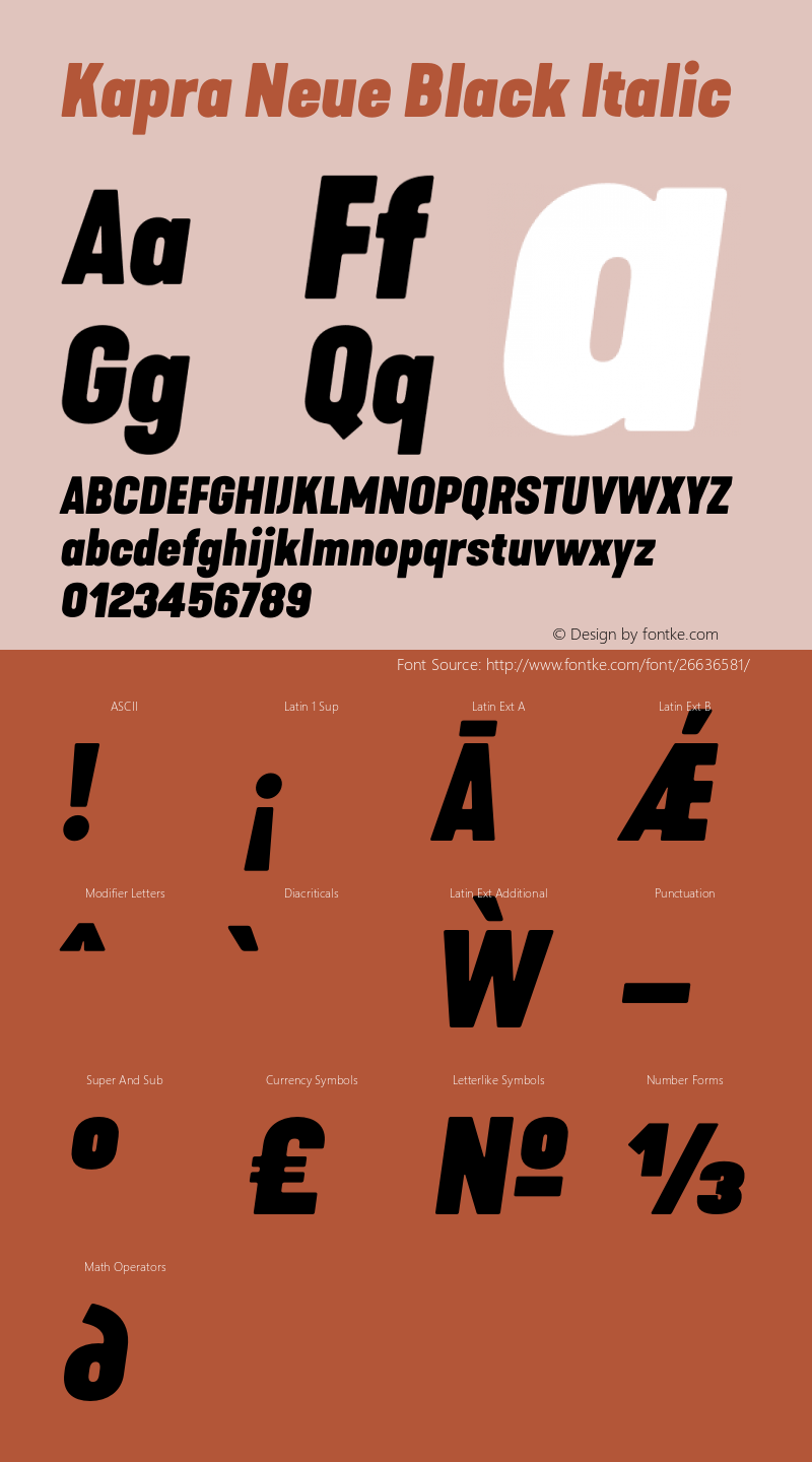 Kapra Neue Black Italic Version 1.000;PS 001.000;hotconv 1.0.88;makeotf.lib2.5.64775 Font Sample