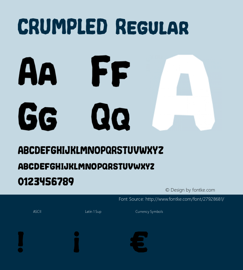 CRUMPLED Version 1 Font Sample