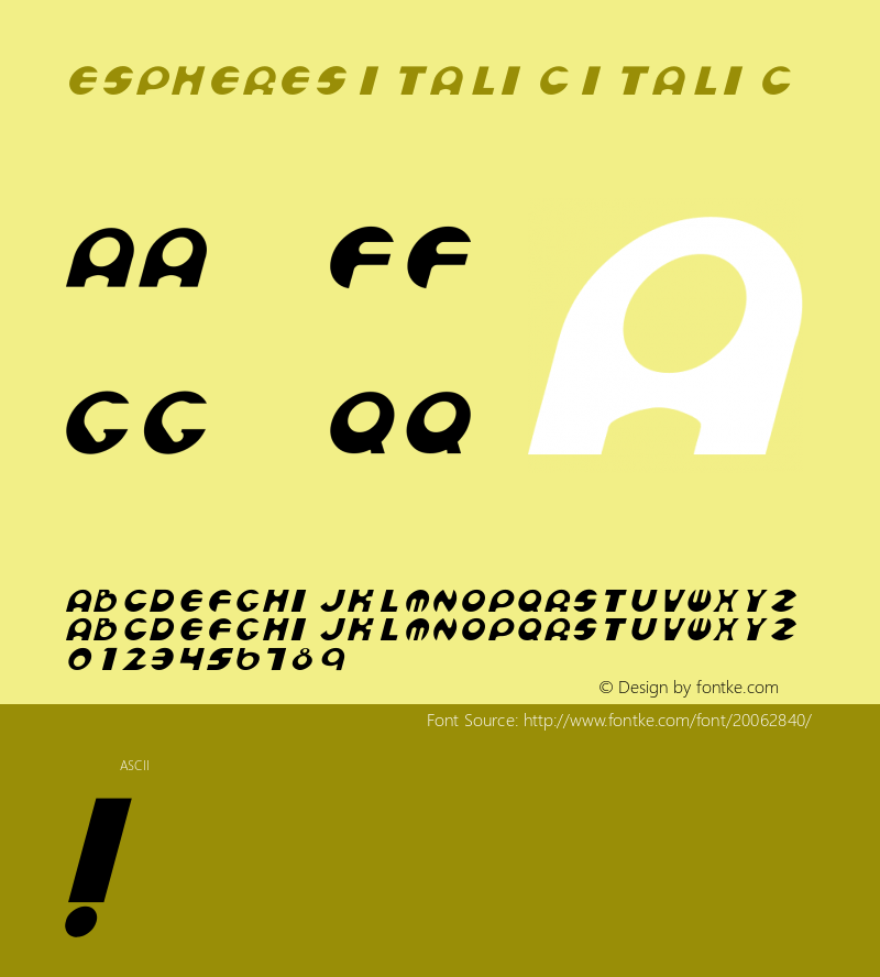 Espheres Italic  Font Sample