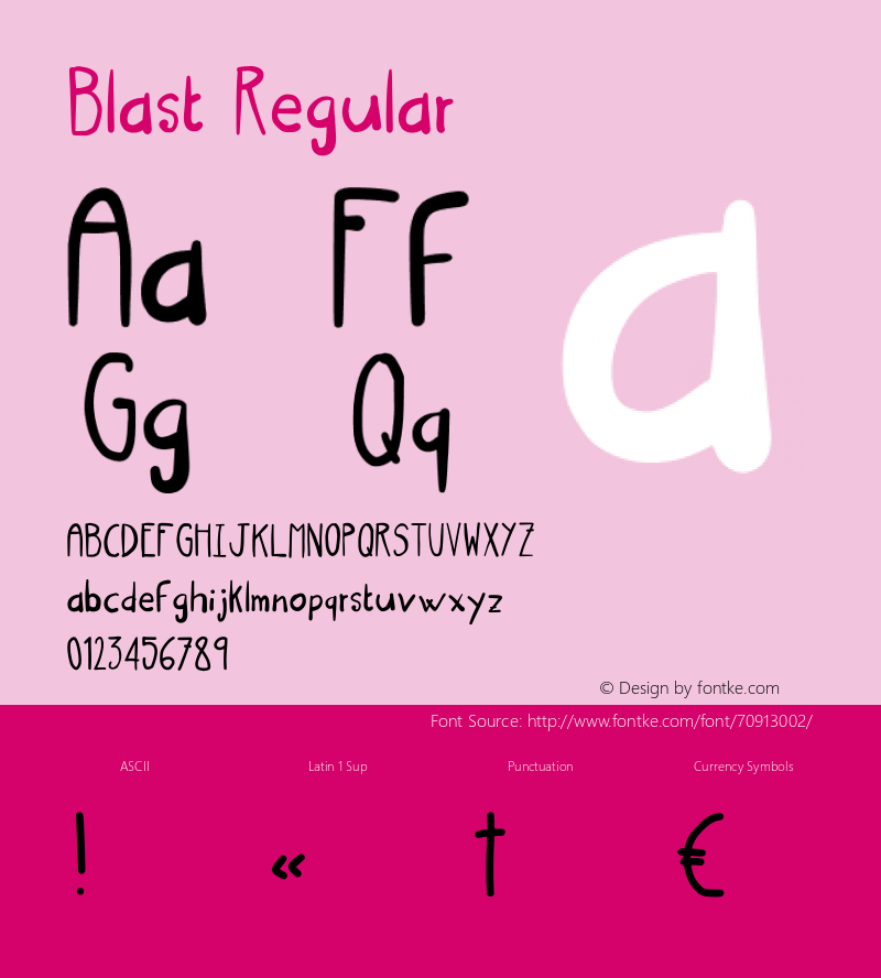 Blast Regular Version 001.010 Font Sample