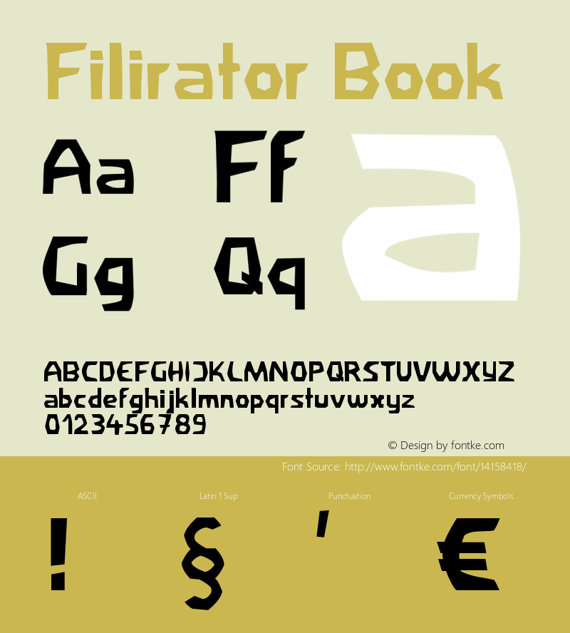 Filirator Book Version 1.0 Font Sample