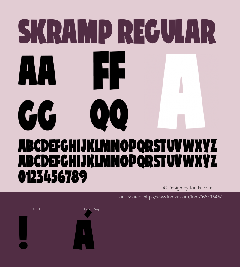 Skramp Regular Version 1.000 Font Sample