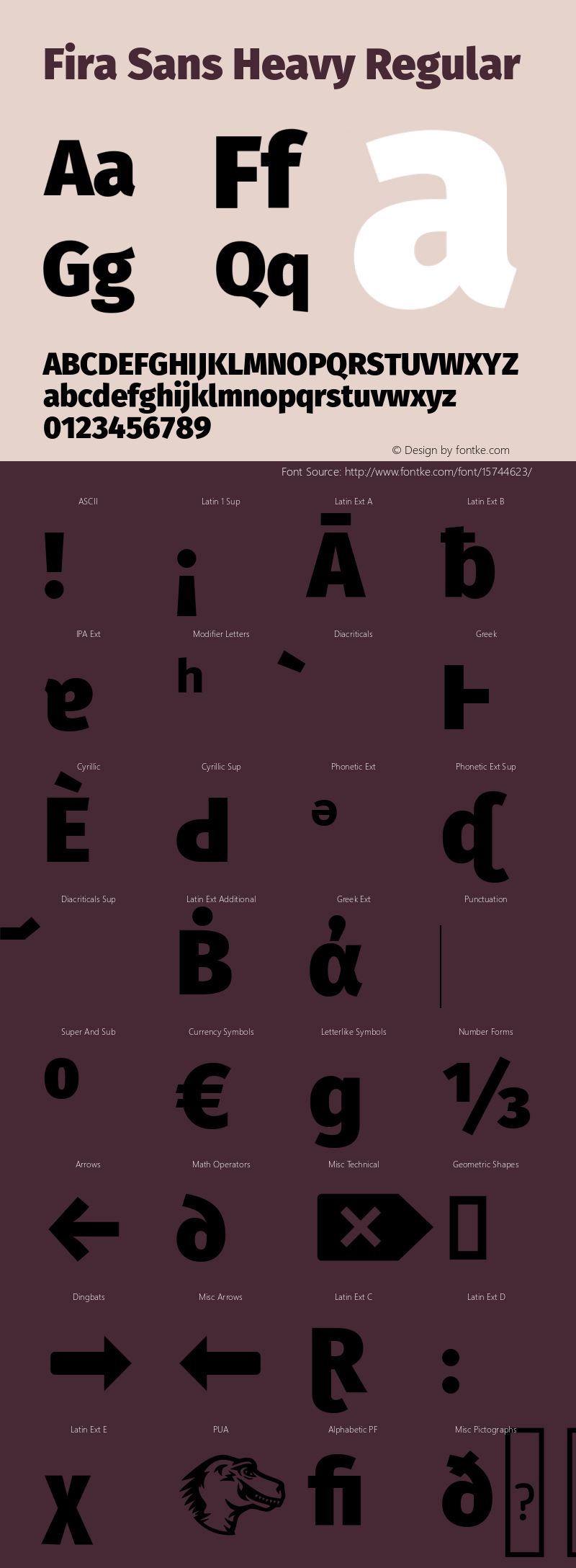 Fira Sans Heavy Regular Version 4.106 Font Sample