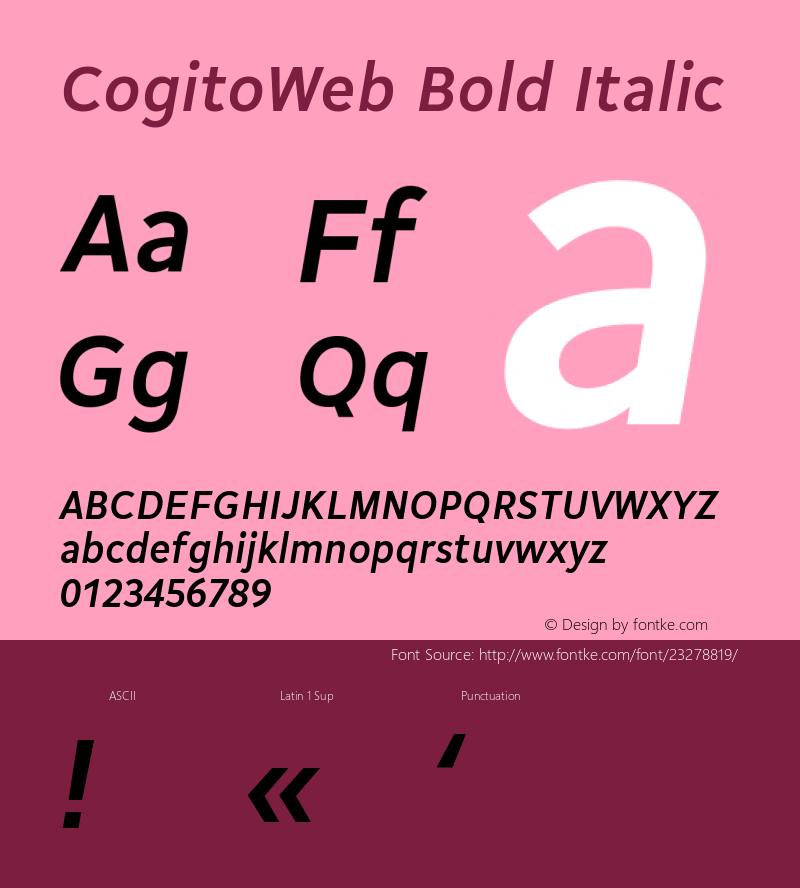 CogitoWeb Bold Italic Version 1.001;PS 1.1;hotconv 1.0.72;makeotf.lib2.5.5900; ttfautohint (v0.92) -l 8 -r 50 -G 200 -x 14 -w 