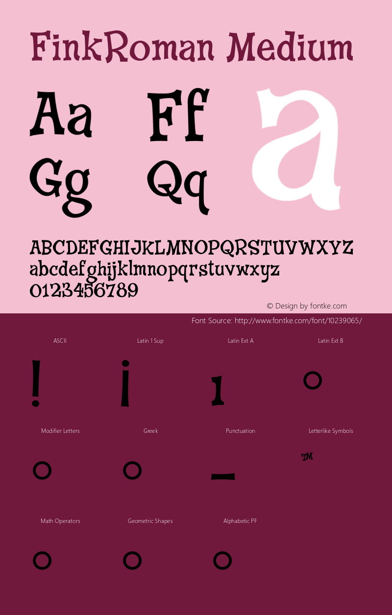 FinkRoman Medium 001.000 Font Sample