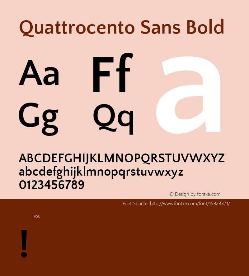 Quattrocento Sans Bold Version 2.000; ttfautohint (v1.4.1) Font Sample