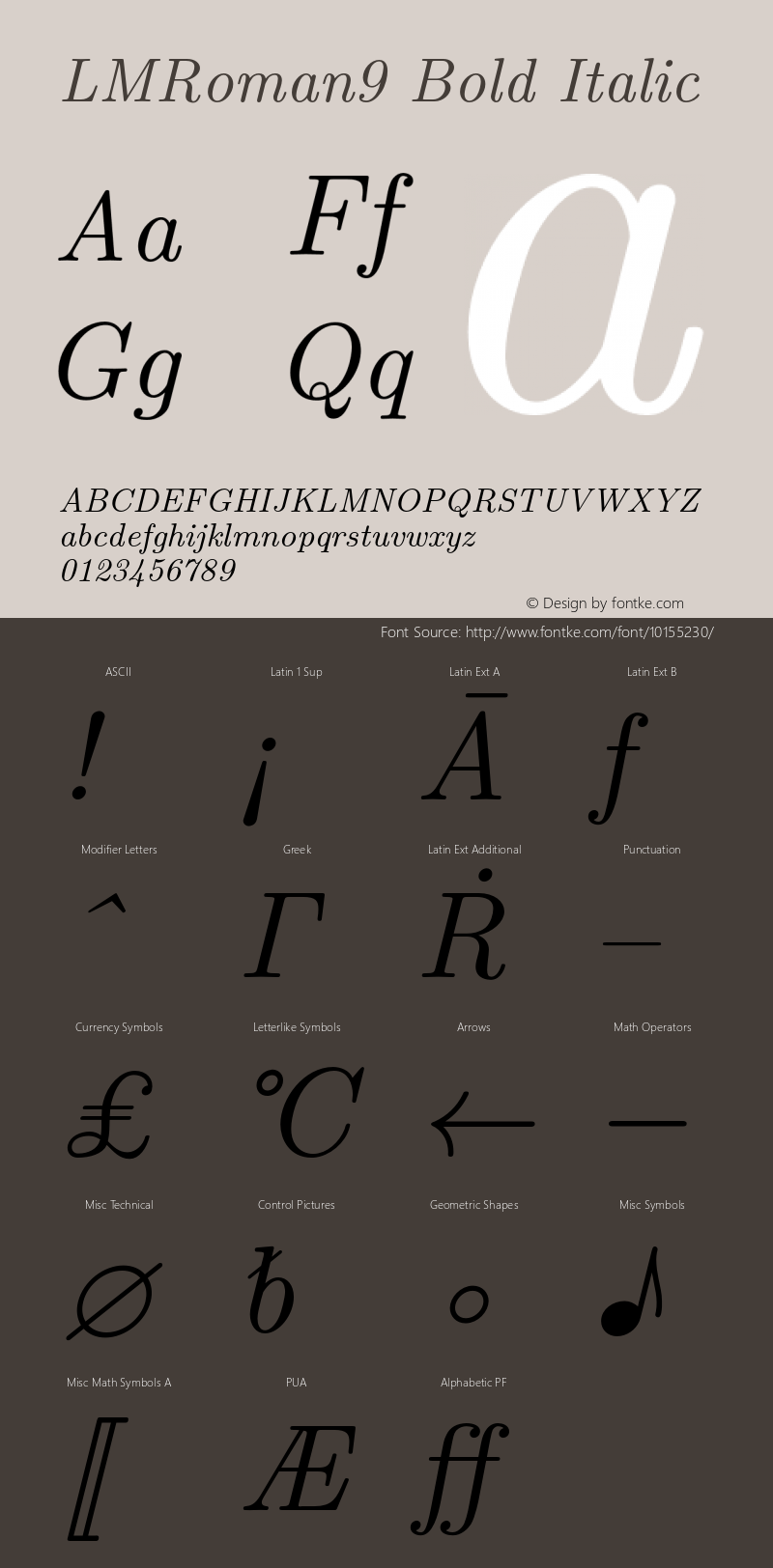 LMRoman9 Bold Italic Version 1.011;PS 0.99.3;Core 1.0.38;makeotf.lib1.6.5960 Font Sample