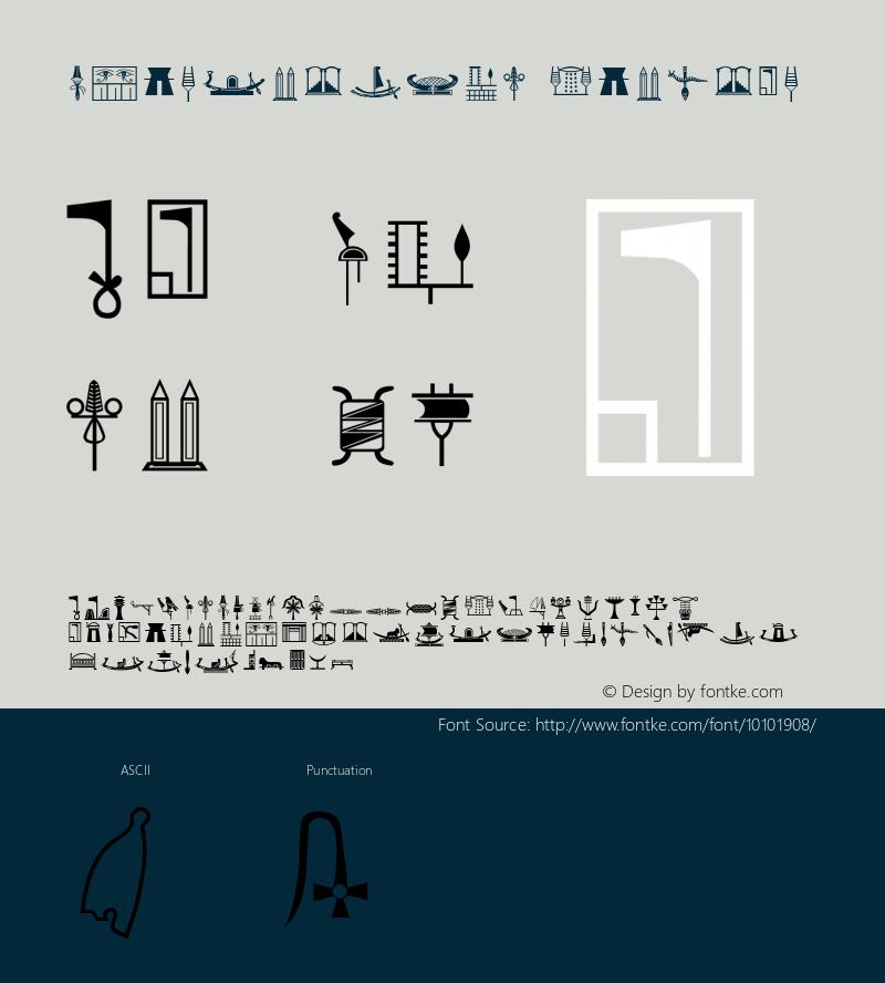 HieroglyphG Regular Macromedia Fontographer 4.1 1/21/02 Font Sample