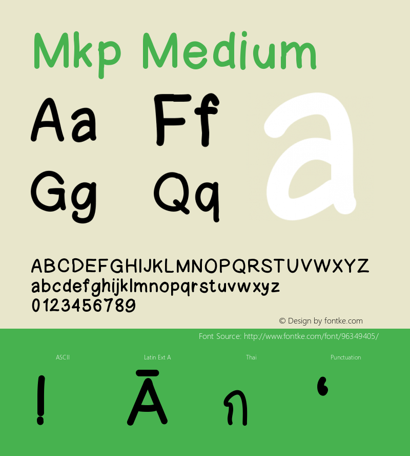 Mkp Version 001.000 Font Sample