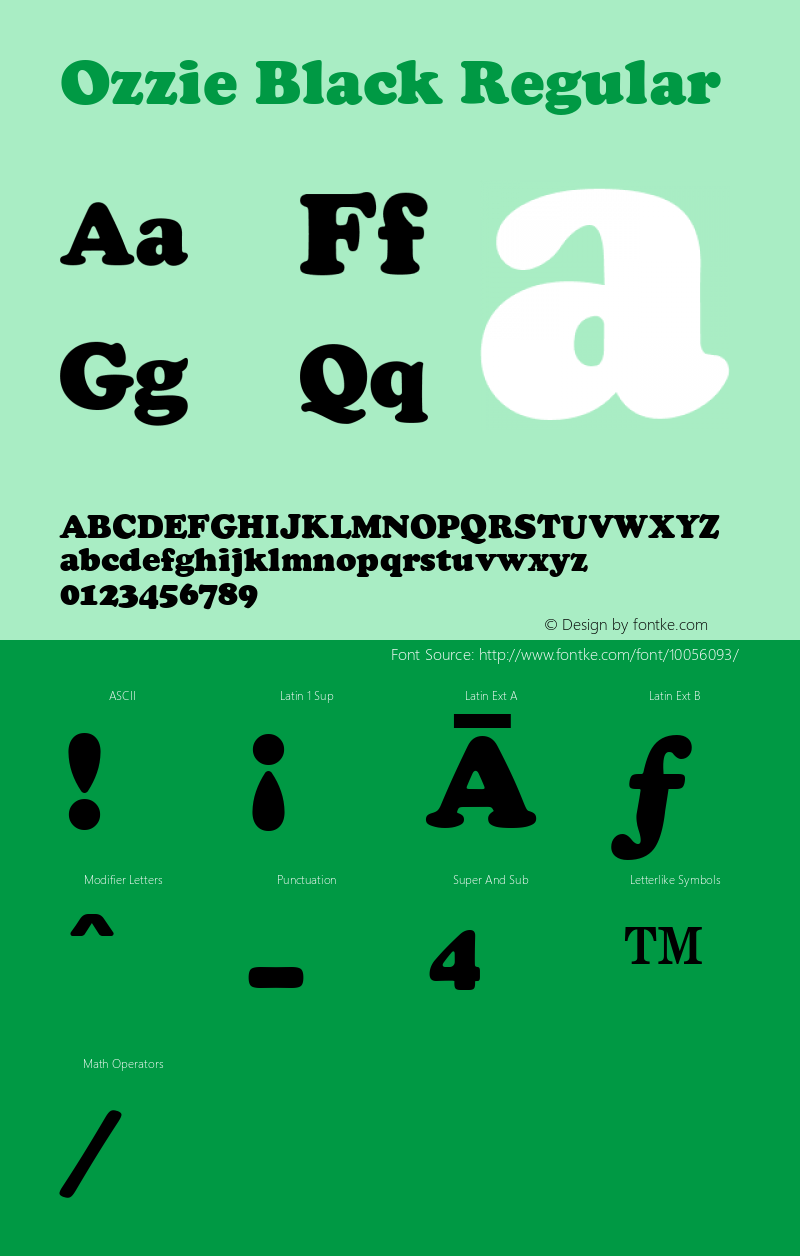 Ozzie Black Regular Version 1.3 (Hewlett-Packard) Font Sample