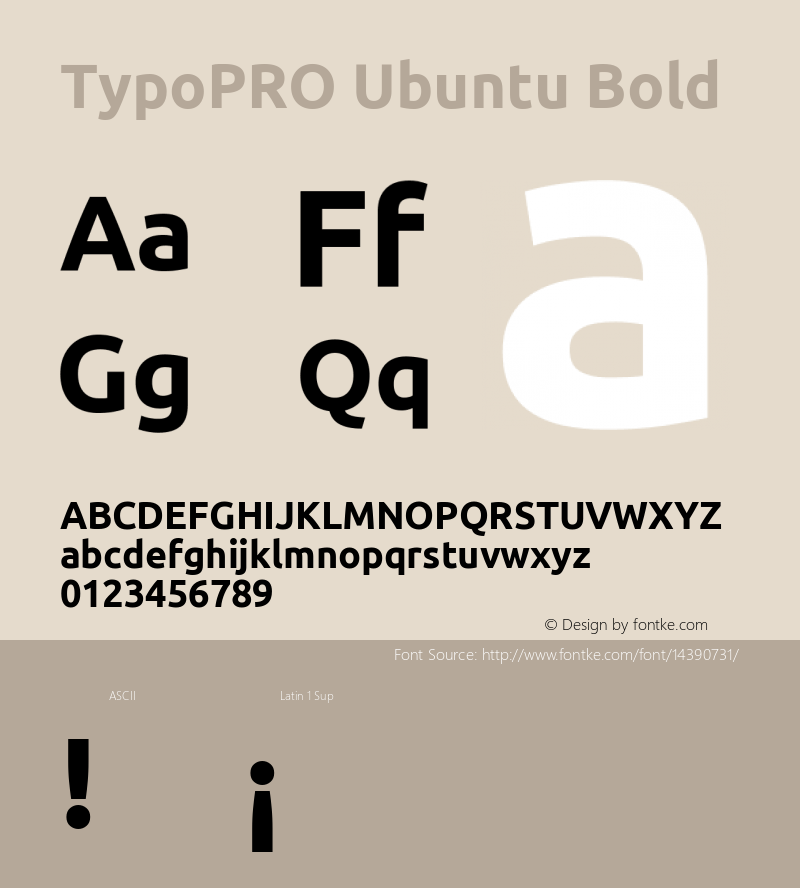 TypoPRO Ubuntu Bold Version 0.80 Font Sample