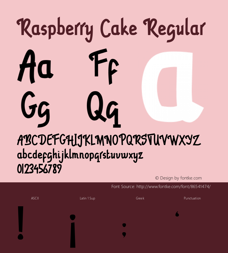 Raspberry Cake Version 1.00;October 1, 2020;FontCreator 11.5.0.2427 32-bit Font Sample