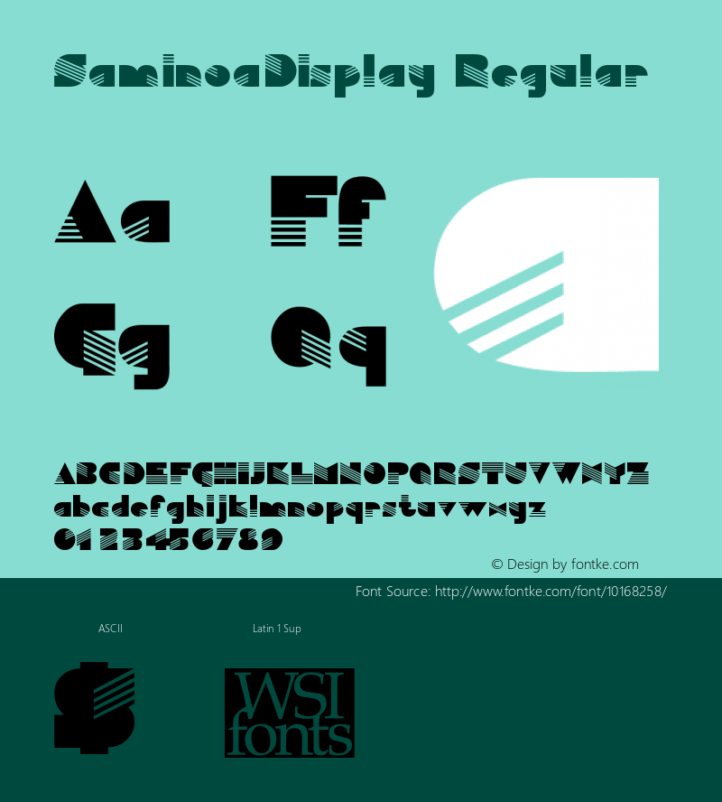 SaminoaDisplay Regular The IMSI MasterFonts Collection, tm 1995, 1996 IMSI (International Microcomputer Software Inc.) Font Sample