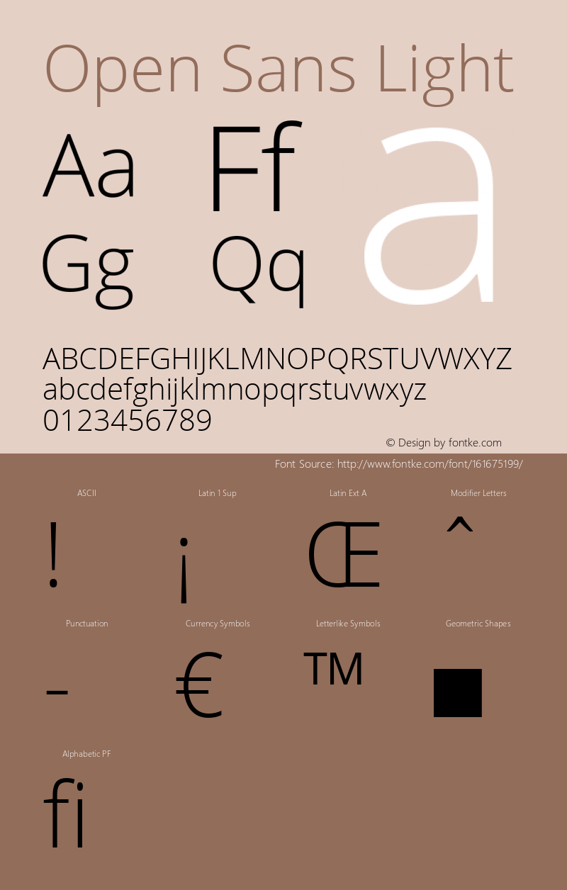 Open Sans Light Regular Version 1.10 Font Sample