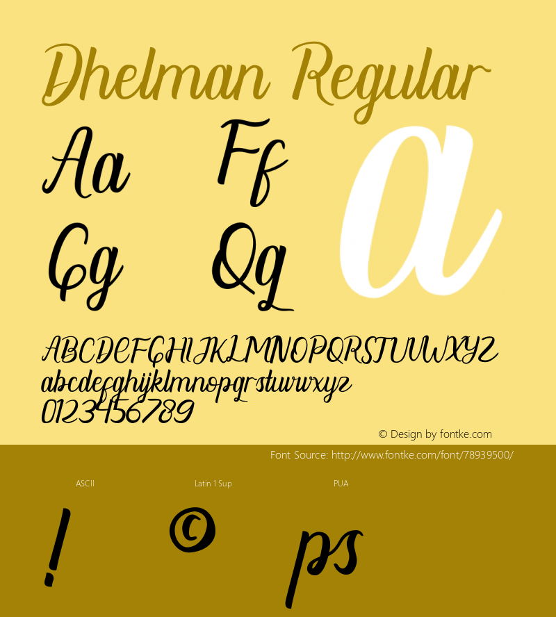 Dhelman Version 1.00;November 20, 2019;FontCreator 11.5.0.2427 64-bit Font Sample