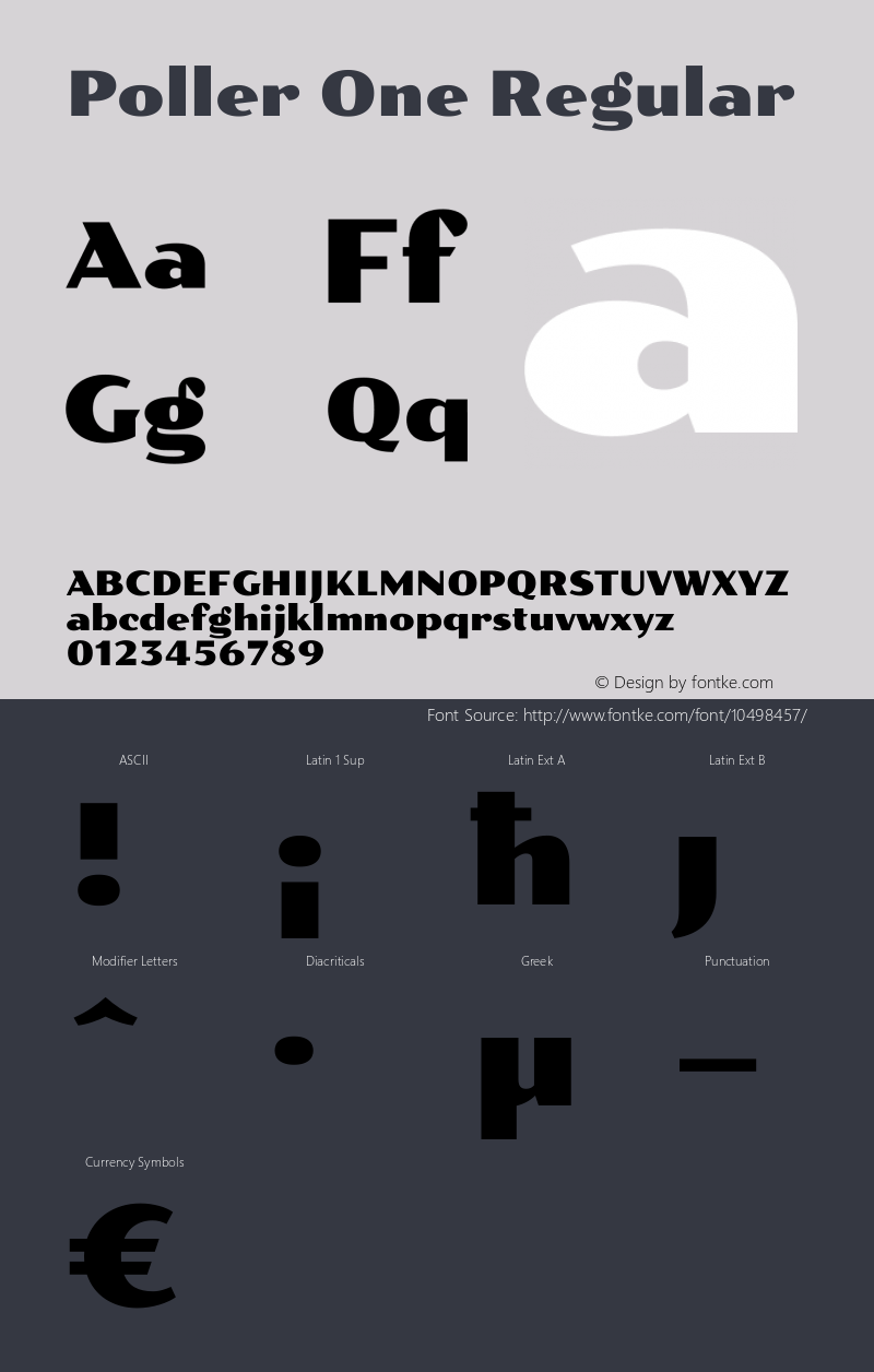 Poller One Regular Version 1.002 Font Sample