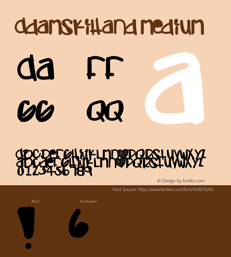 AdamskiHand Medium Version 001.000 Font Sample