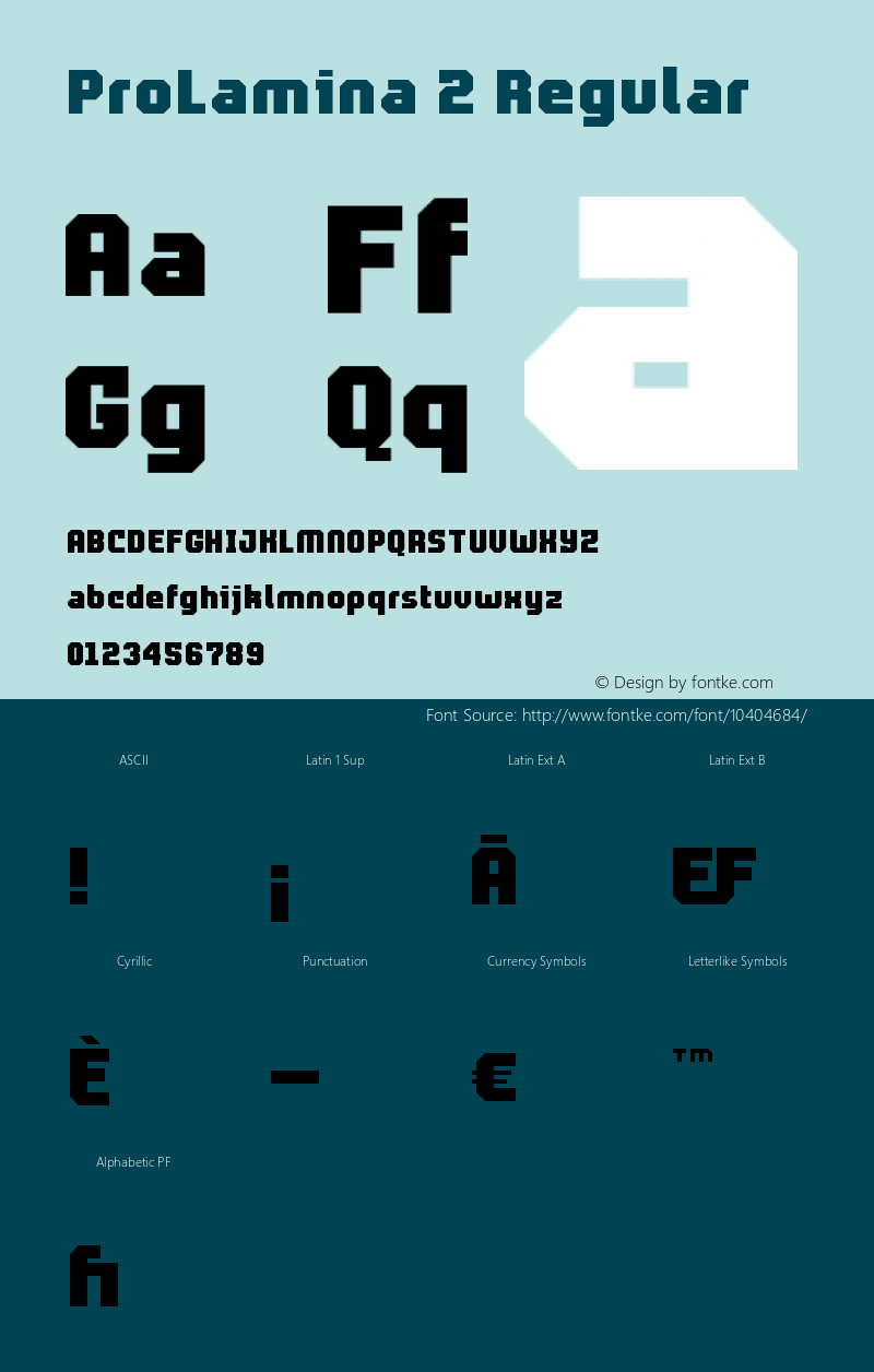 ProLamina 2 Regular Version 1.0 Font Sample