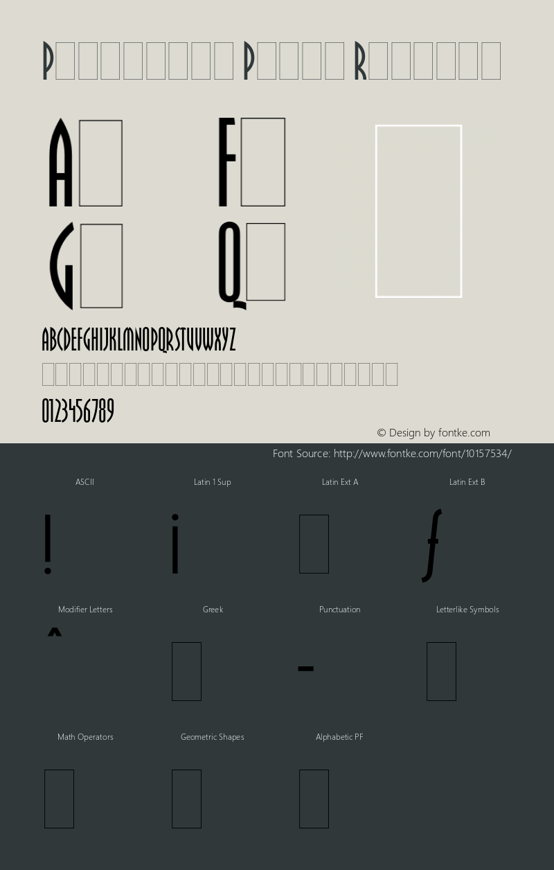 Pritchard Plain Regular 1.0 Font Sample