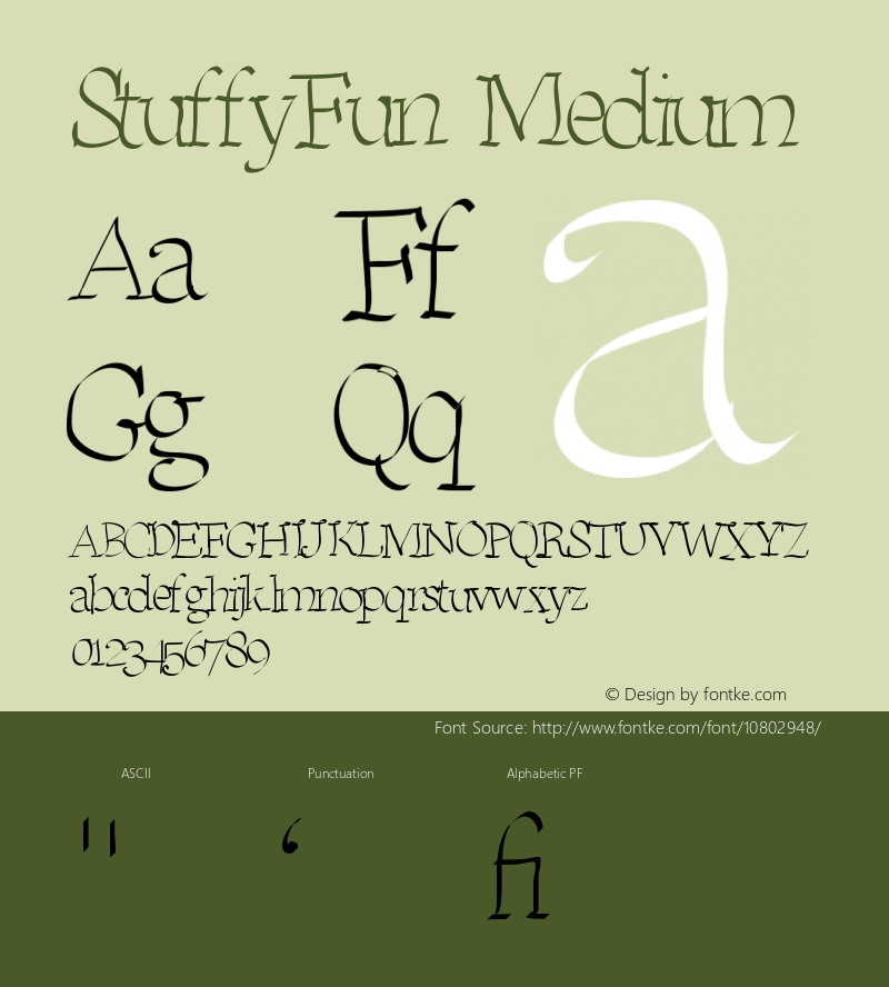 StuffyFun Medium Version 001.000 Font Sample