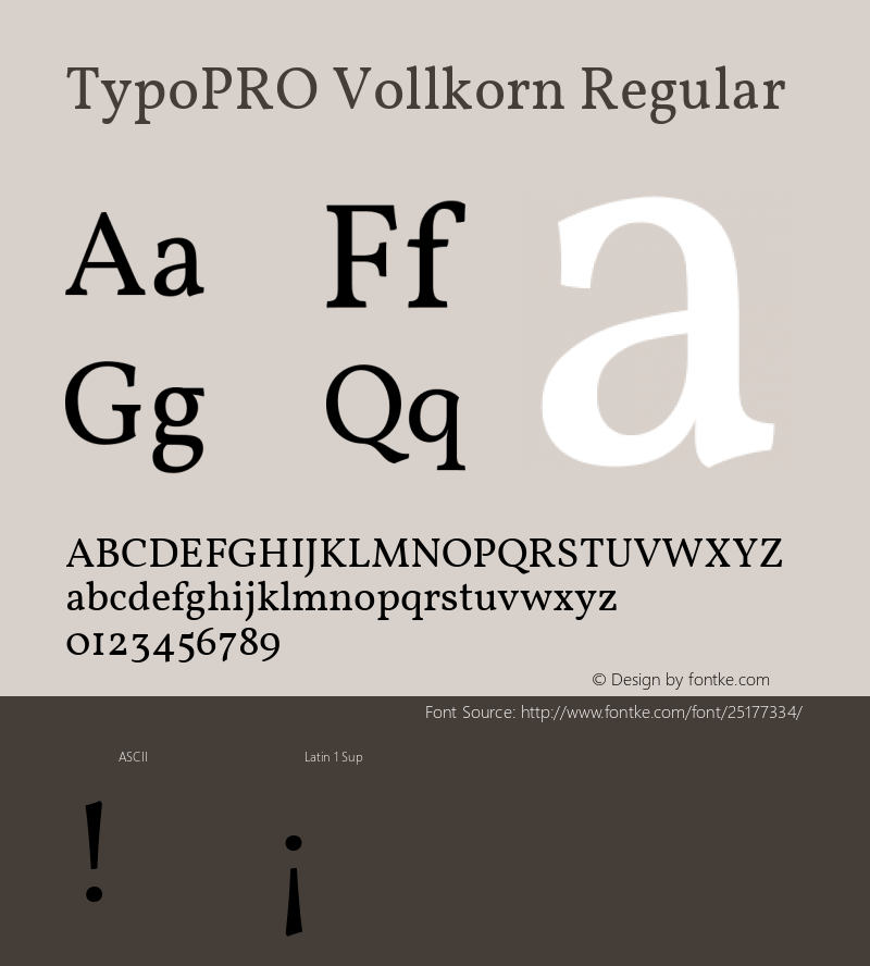 TypoPRO Vollkorn Regular Version 4.015 Font Sample