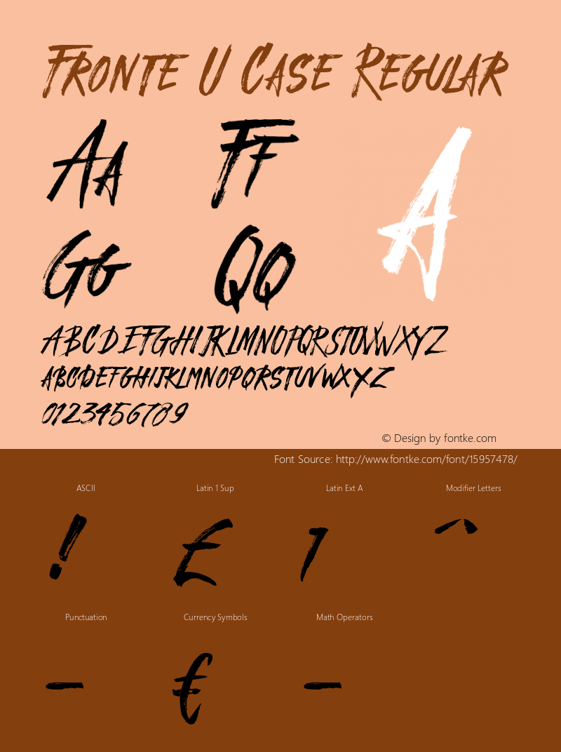 Fronte U Case Regular Version 1.000 Font Sample