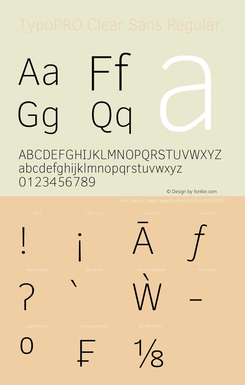 TypoPRO Clear Sans Regular Version 1.00 Font Sample