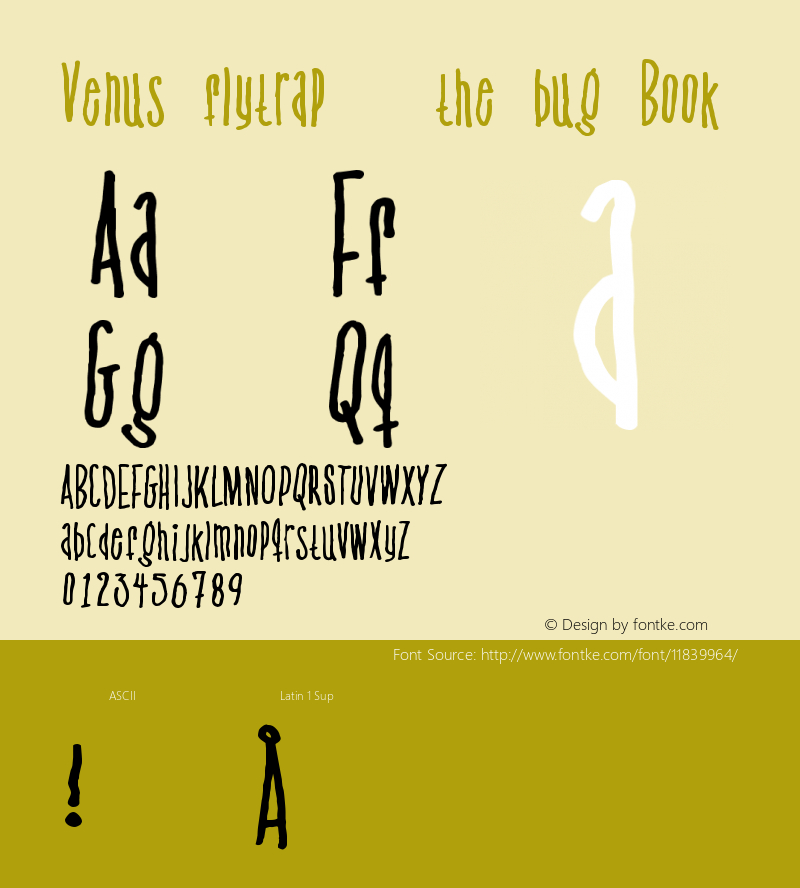 Venus flytrap   the bug Book Version 2 Font Sample