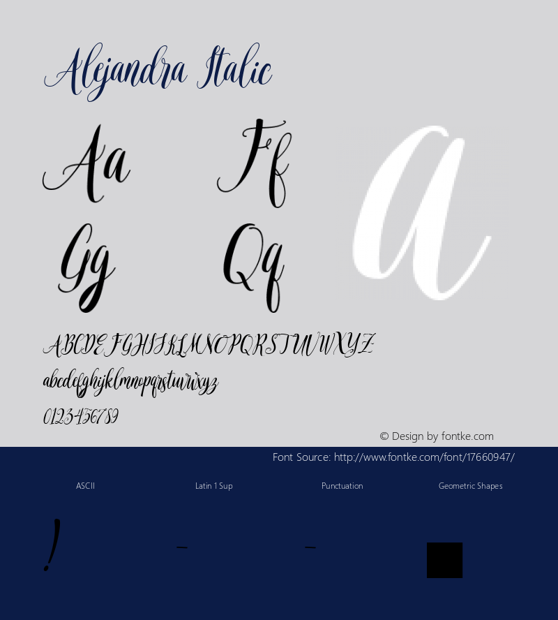 Alejandra Italic 001.000 Font Sample