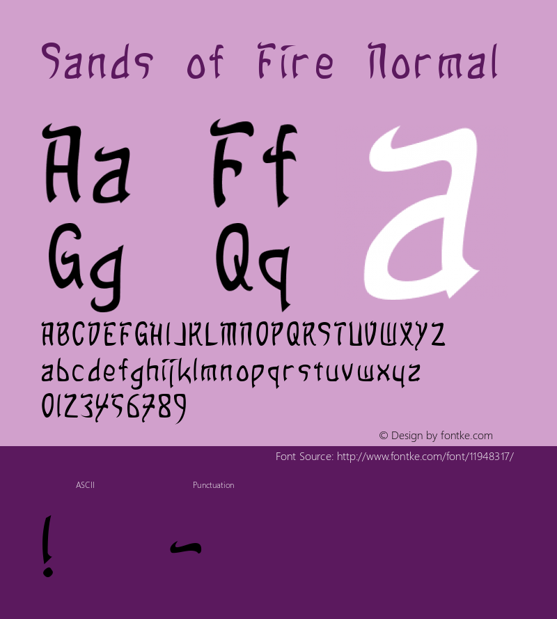 Sands of Fire Normal Version 1.0 Font Sample