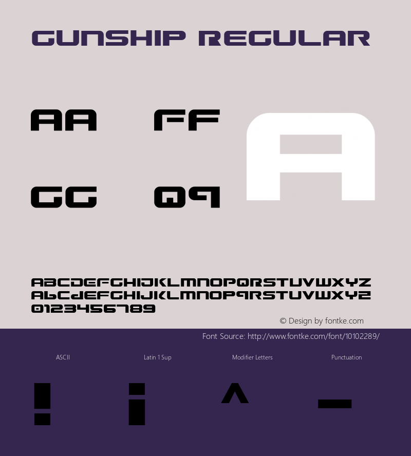 Gunship Regular 2 Font Sample