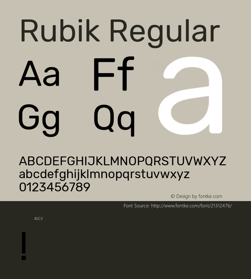 Rubik Regular  Font Sample