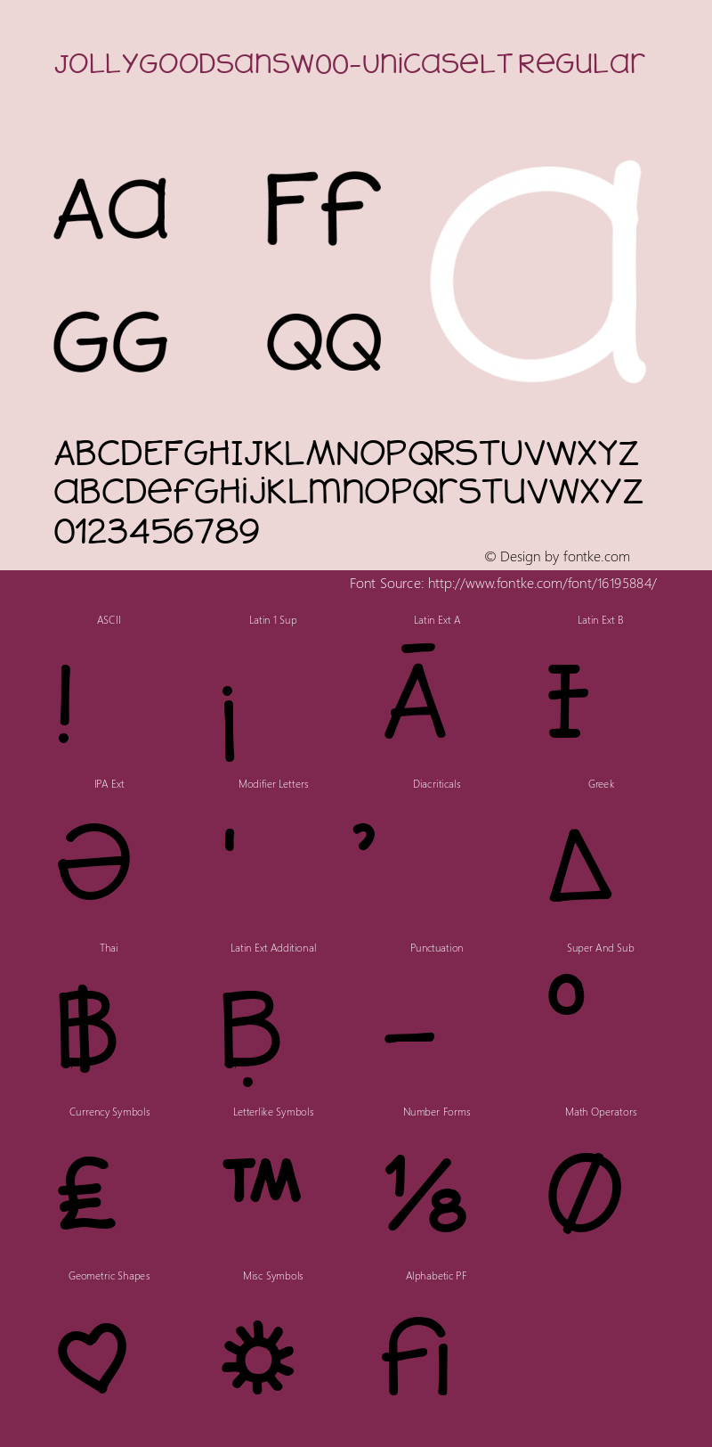 JollyGoodSansW00-UnicaseLt Regular Version 1.00 Font Sample