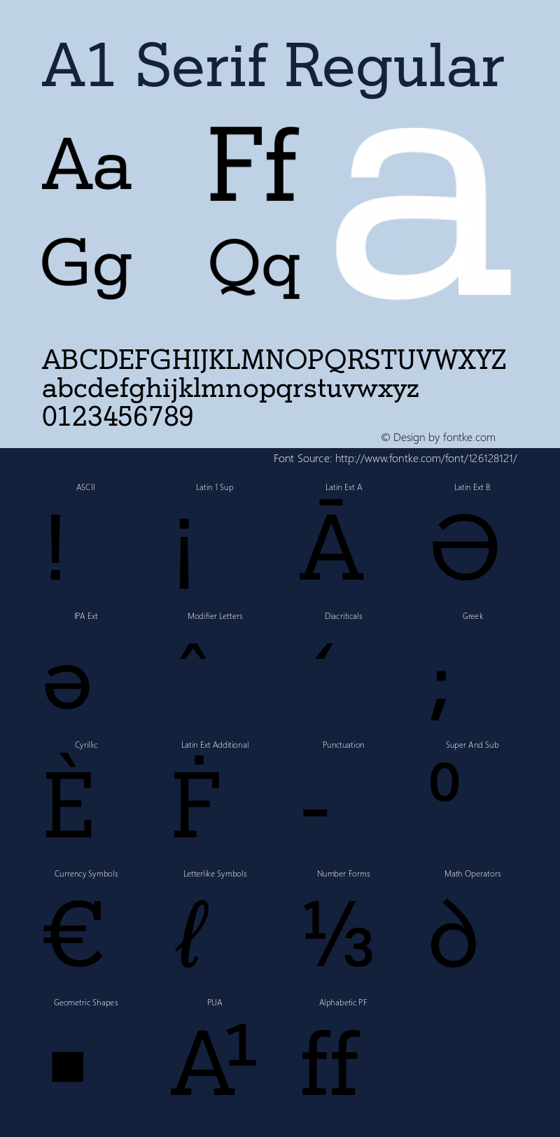 A1 Serif Version 5.10 Font Sample
