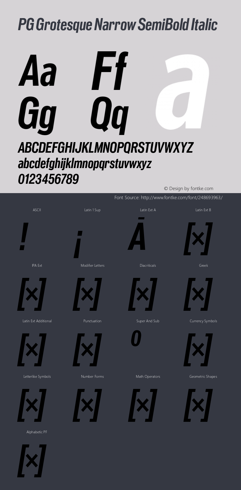 PG Grotesque Narrow SemiBold Italic Version 1.000;Glyphs 3.2 (3207)图片样张