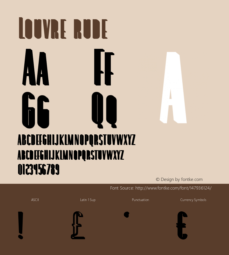 Louvre Extrude Version 1.000 Font Sample