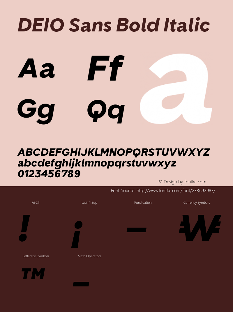 DEIO Sans Bold Italic Version 1.000;FEAKit 1.0图片样张