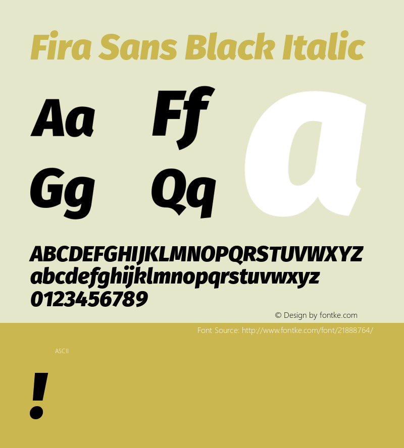 FiraSansBlack Version 1.0 Font Sample