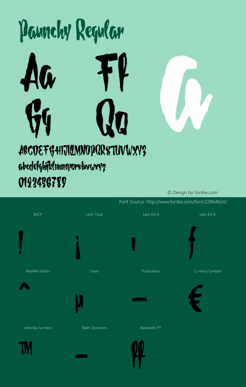 Paunchy Version 001.000 Font Sample