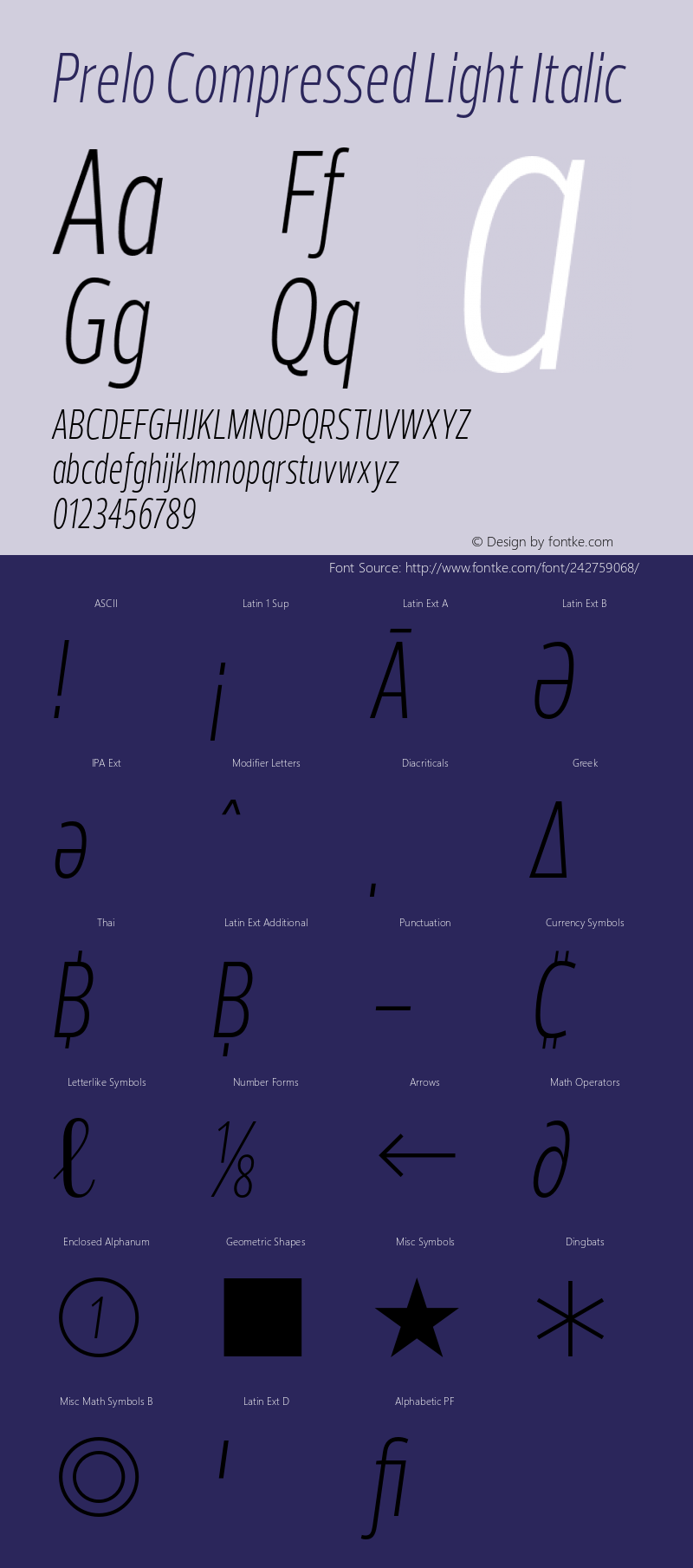 Prelo Compressed Light Italic Version 1.001;FEAKit 1.0图片样张