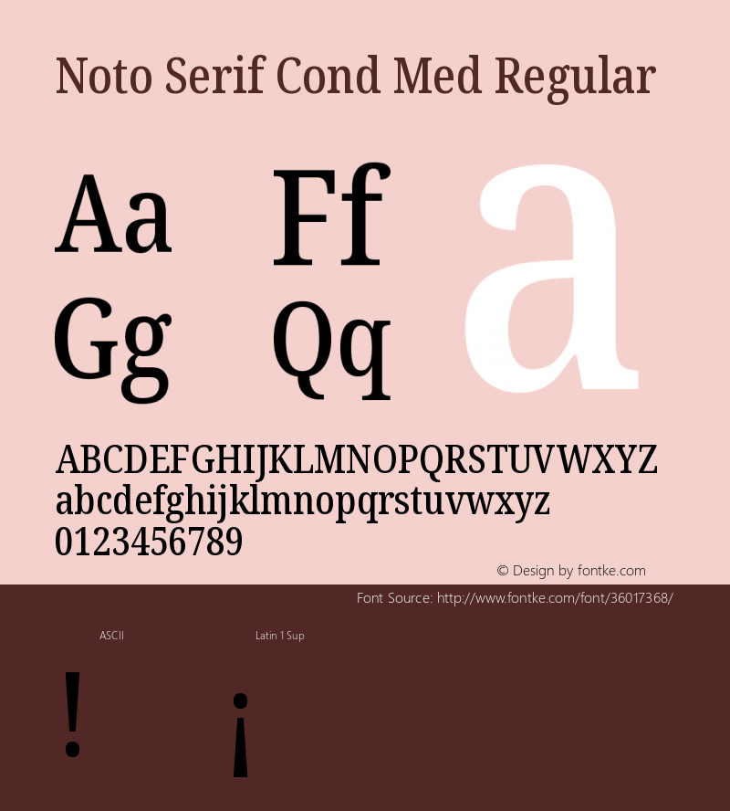 Noto Serif Condensed Medium Version 2.000;GOOG;noto-source:20170915:90ef993387c0 Font Sample