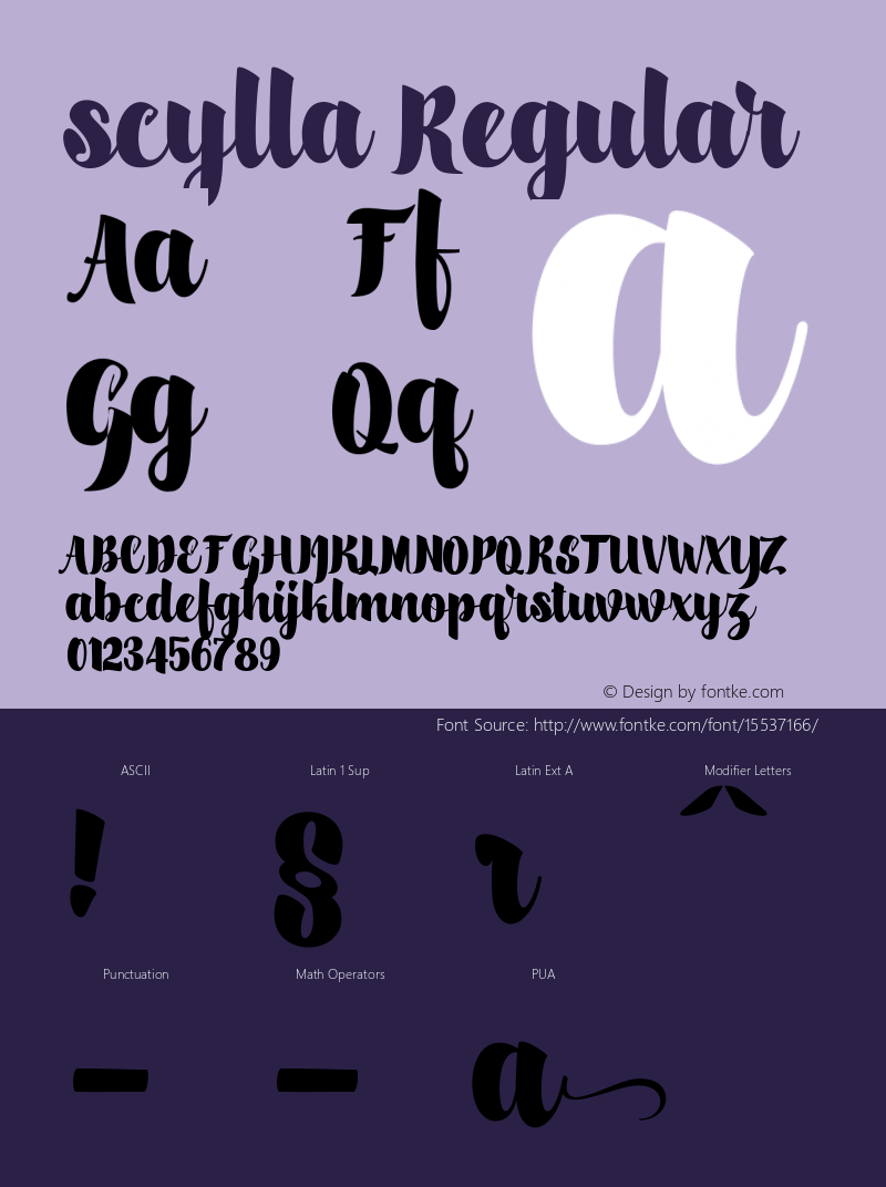 scylla Regular Unknown Font Sample